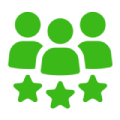 Icon drei Menschen und drei Sterne
